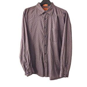 Façonnable Men's Floral Button-Down Shirt Purple/Orange XXL  100% Cotton